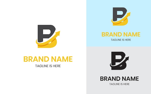 diseño del logotipo de la flecha de la letra b