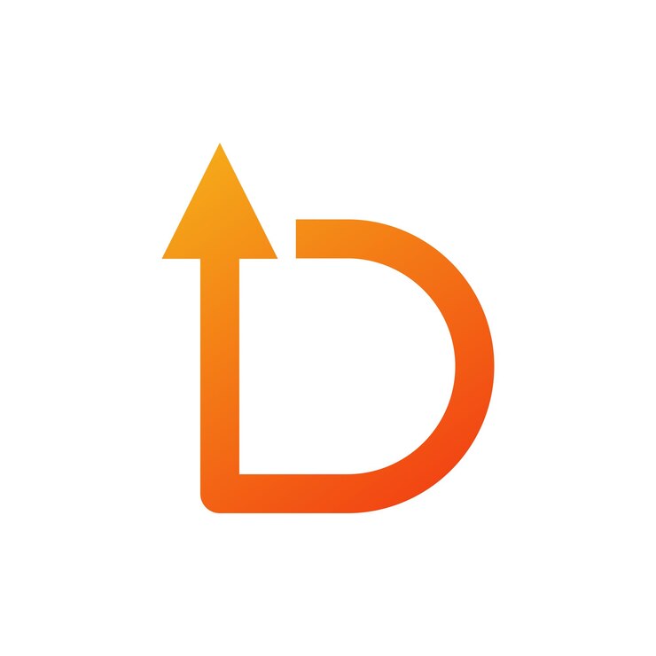 Vector diseño del logotipo de la flecha de la letra d