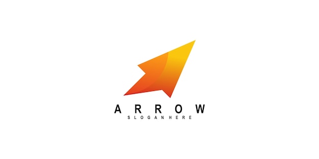 Diseño de logotipo de flecha simple con un concepto único de vector premium