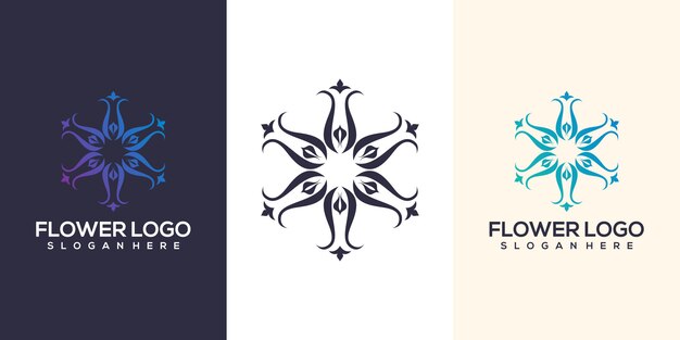 Diseño de logotipo de flor abstracta