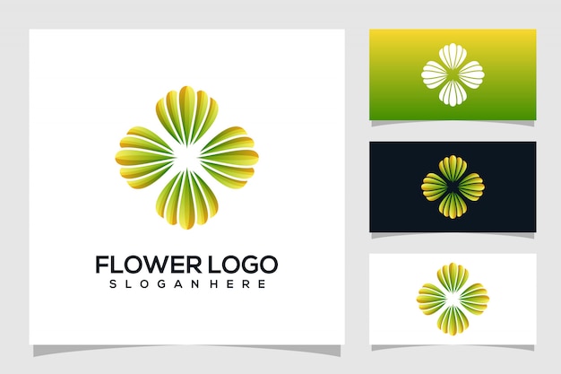 Diseño de logotipo de flor abstracta