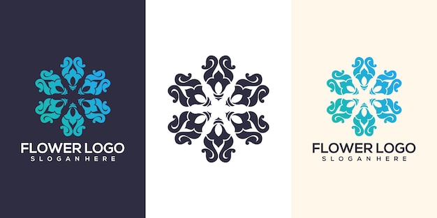 diseño de logotipo de flor abstracta