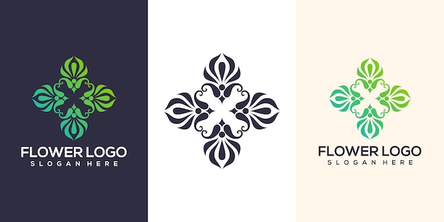diseño de logotipo de flor abstracto