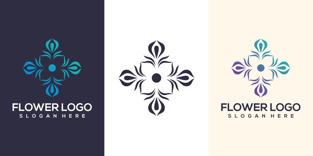 diseño de logotipo de flor abstracto