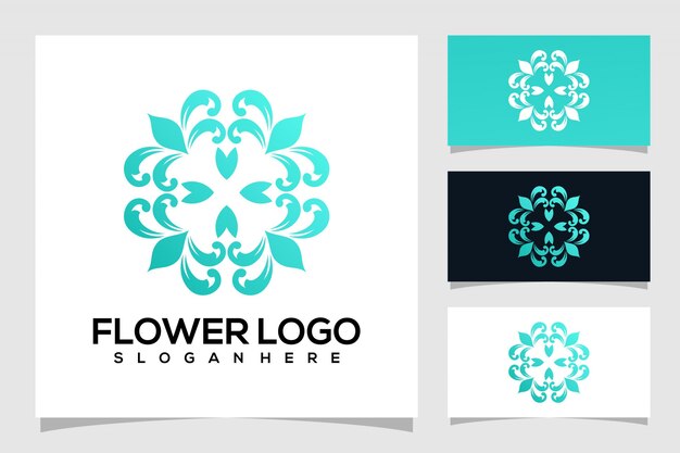 diseño de logotipo de flor abstracto