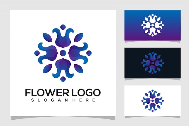 diseño de logotipo de flor abstracto