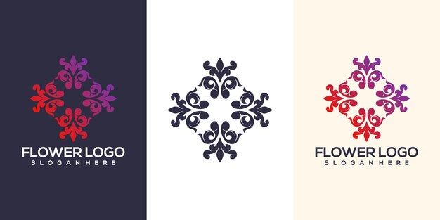 diseño de logotipo de flor abstracto