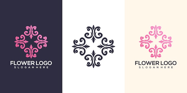 diseño de logotipo de flor abstracto