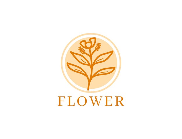 Diseño de logotipo de flor de belleza elegante con estilo vintage