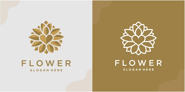 Diseño de logotipo de flor de belleza femenina.