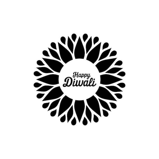 Vector diseño de logotipo de flor de círculo de diwali