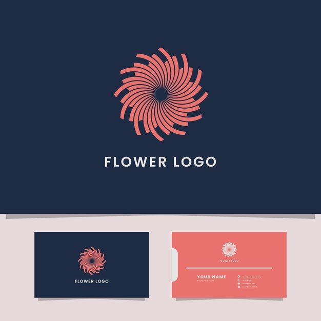 Diseño de logotipo de flor en espiral