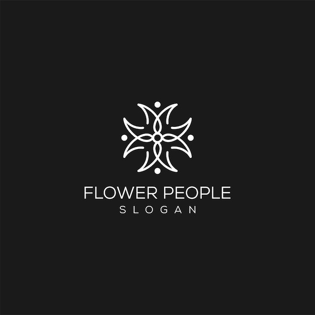 Diseño de logotipo de flor de loto minimalista y elegante con estilo de arte lineal