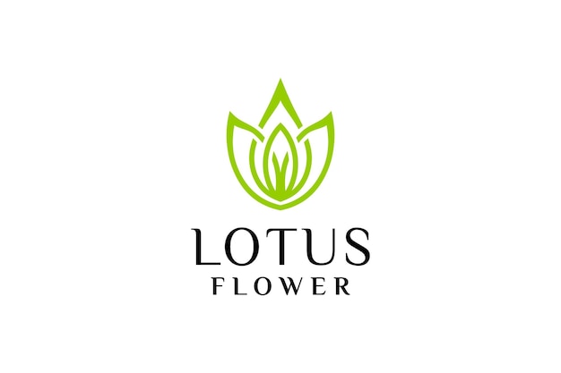 Diseño de logotipo de flor de loto verde