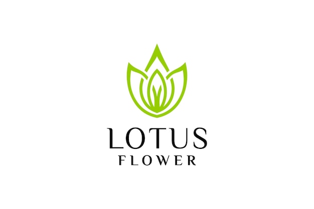 Diseño de logotipo de flor de loto verde