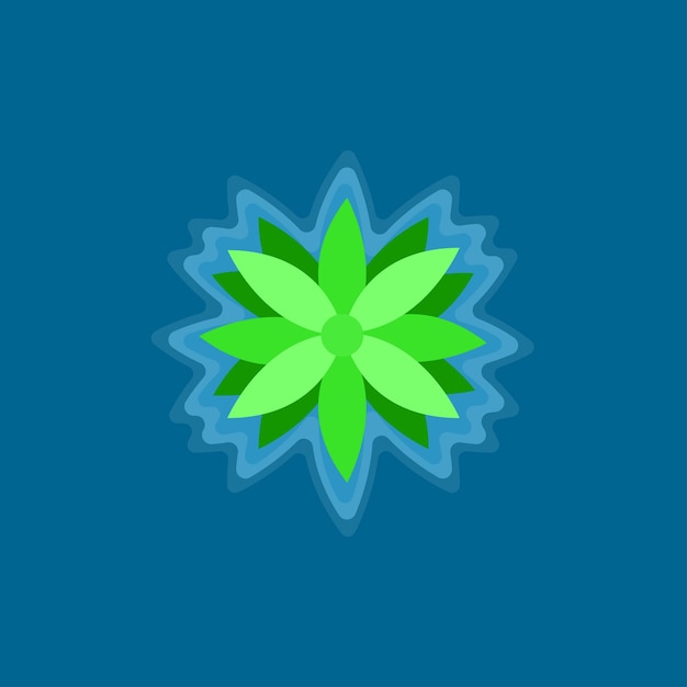 Vector diseño de logotipo de flor de loto verde