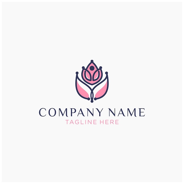 Diseño de logotipo de flor de loto