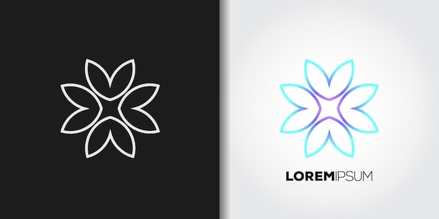 diseño de logotipo de flor de lujo