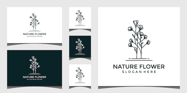 Diseño de logotipo de flor de naturaleza