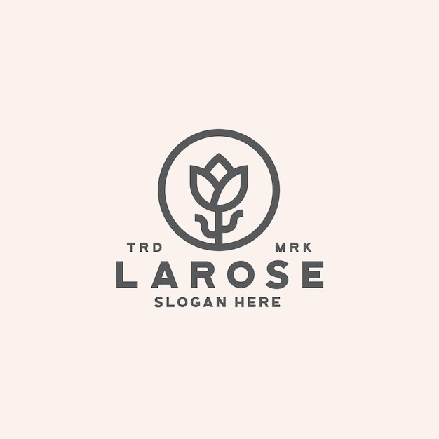 Diseño de logotipo de flor rosa