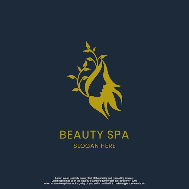 Diseño de logotipo de flor de salón de belleza spa.