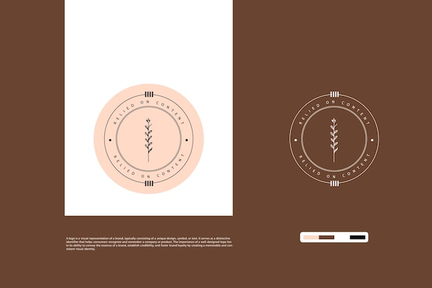 Vector diseño del logotipo de la flor silvestre dibujado a mano minimalista