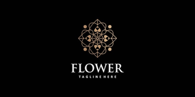 Diseño de logotipo de flor simple y único Vector Premium