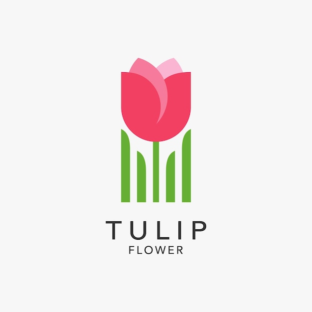 Diseño de logotipo de flor de tulipán