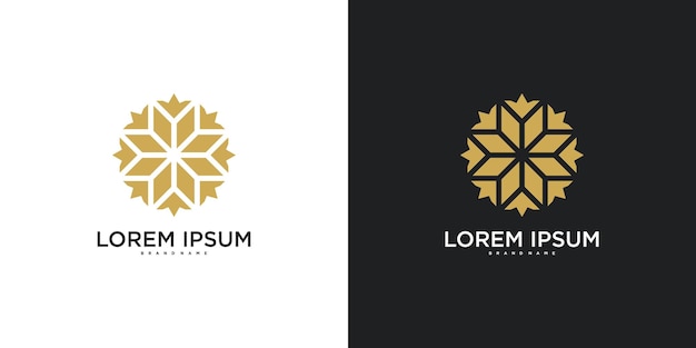 Diseño de logotipo floral Abstracto de hoja de flor Vector Premium