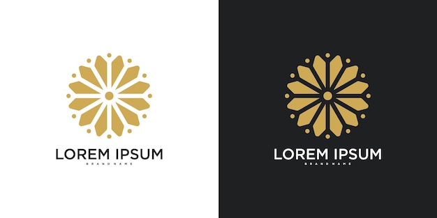 Diseño de logotipo floral Abstracto de hoja de flor Vector Premium