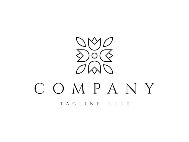 diseño de logotipo de flores de belleza elegante y abstracta