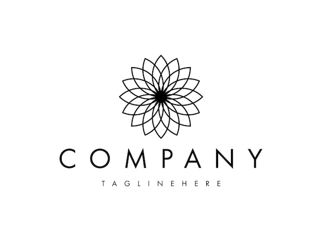 diseño de logotipo de flores de belleza elegante y abstracta