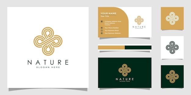 Diseño de logotipo de flores con estilo de arte lineal. los logotipos se pueden utilizar para spa, salón de belleza, decoración, boutique. y tarjeta de visita