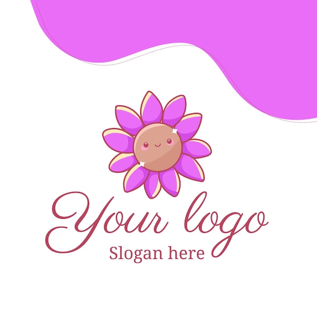 Diseño de logotipo flores lindas ilustración vectorial