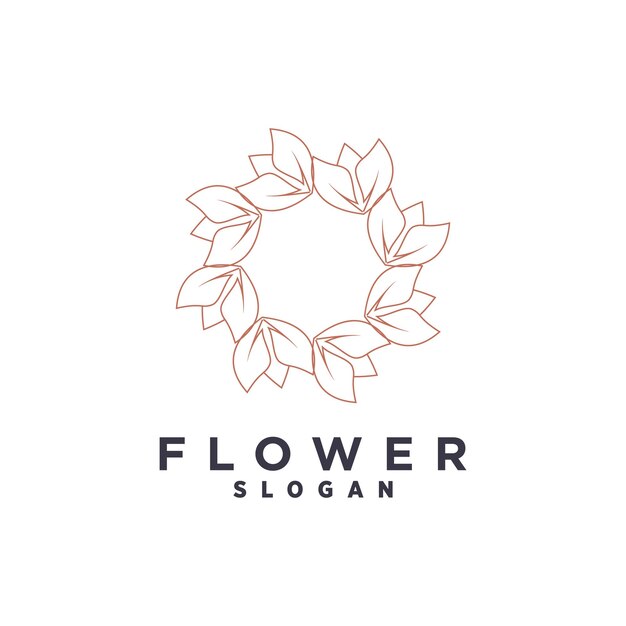 Diseño de logotipo de flores de lujo con estilo creativo moderno Vector Premium