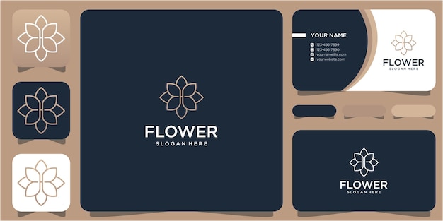 Vector diseño de logotipo flores y muebles