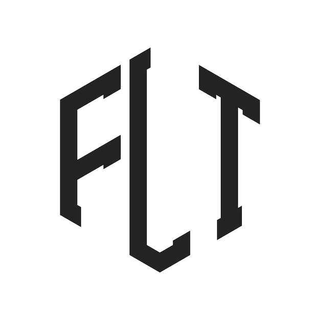 Diseño del logotipo FLT Letra inicial FLT Monograma Logotipo con forma de hexágono