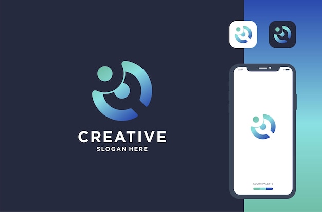 Diseño de logotipo fluido para la inspiración de la marca empresarial