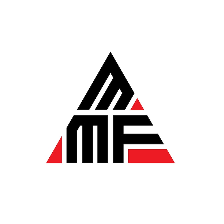 Vector diseño del logotipo del fmi con letras triangulares en forma de triángulo monograma del fmi con triángulo vectorial plantilla del fmi con logotipo triangular de color rojo logotipo del fmi sencillo elegante y lujoso