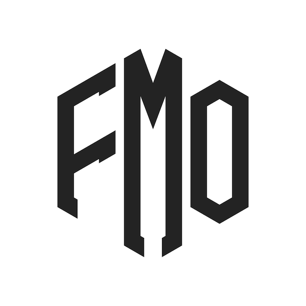Diseño del logotipo FMO Letra inicial FMO Monograma Logotipo con forma de hexágono