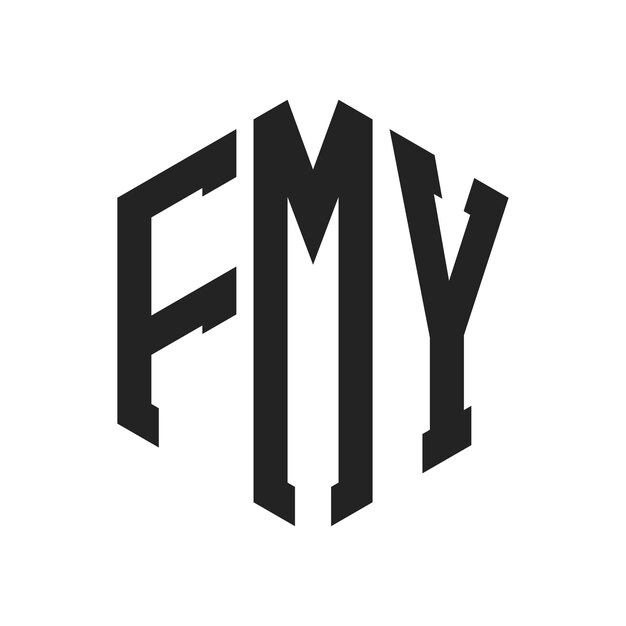 Diseño del logotipo de FMY Letra inicial Monograma de FMY Logotipo con forma de hexágono