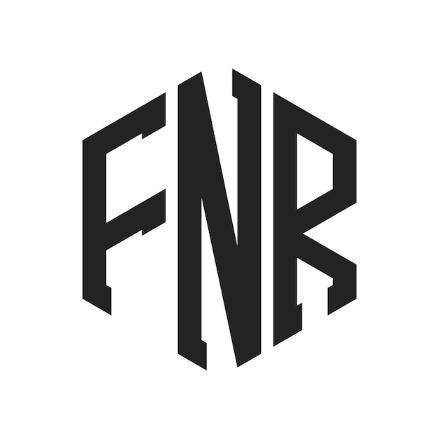 Diseño del logotipo FNR Letra inicial FNR Monograma Logotipo con forma de hexágono