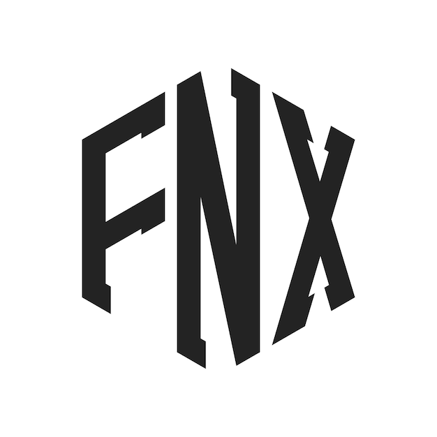 Diseño del logotipo FNX Letra inicial Monograma FNX Logotipo con forma de hexágono
