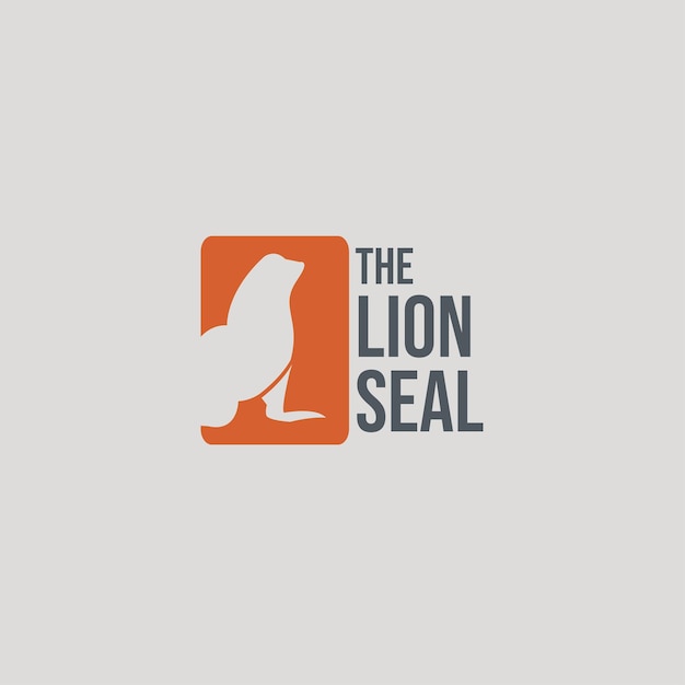 Vector el diseño del logotipo de la foca del león silueta de inspiración plantilla del logotipo de la foca del león ilustración vectorial