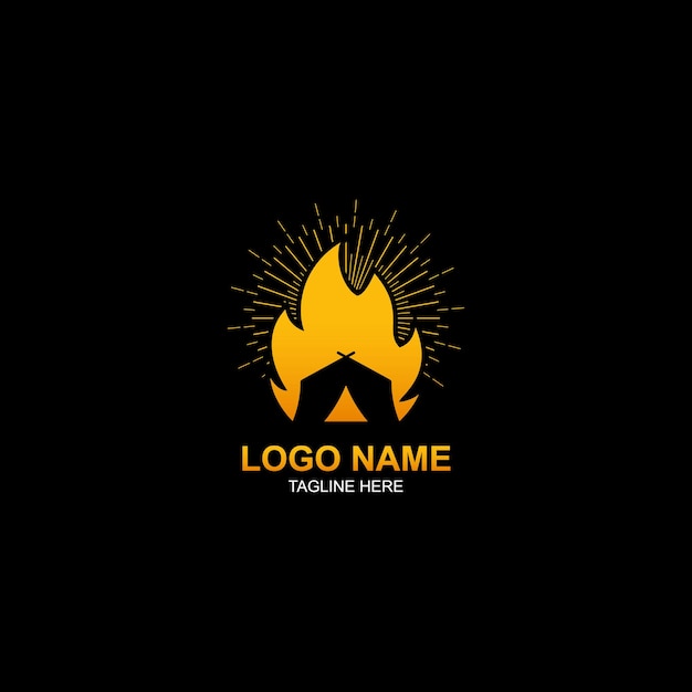 diseño de logotipo de fogata