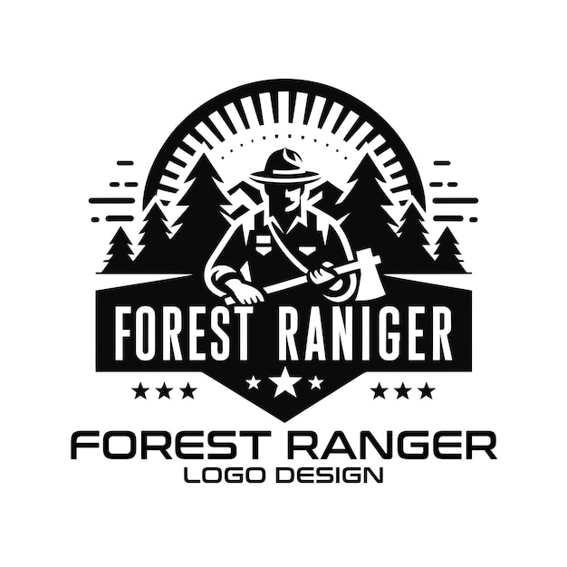 Diseño del logotipo de Forest Ranger Vector