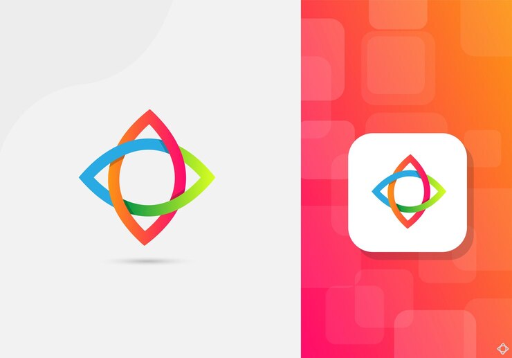 Vector diseño de logotipo de forma abstracta con color gradiente