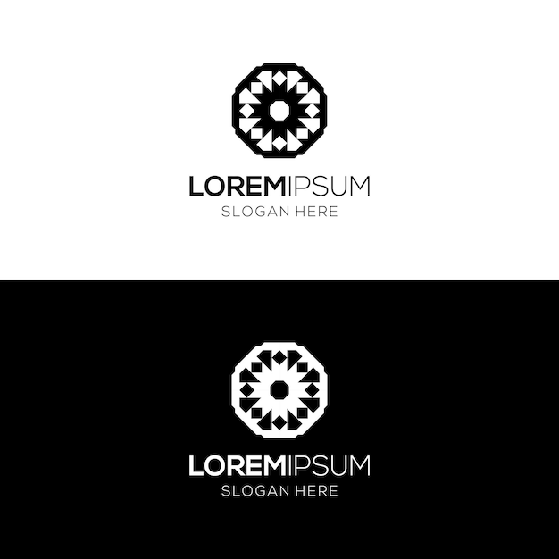 Diseño de un logotipo en forma de adorno árabe islámico