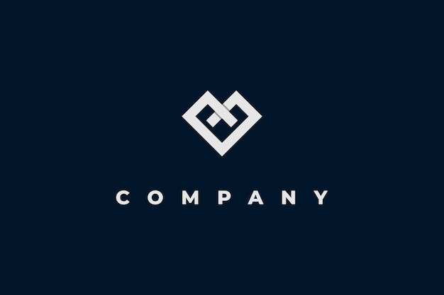 diseño del logotipo en forma de corazón cuadrado