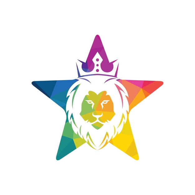 Diseño de logotipo en forma de estrella de cabeza de león